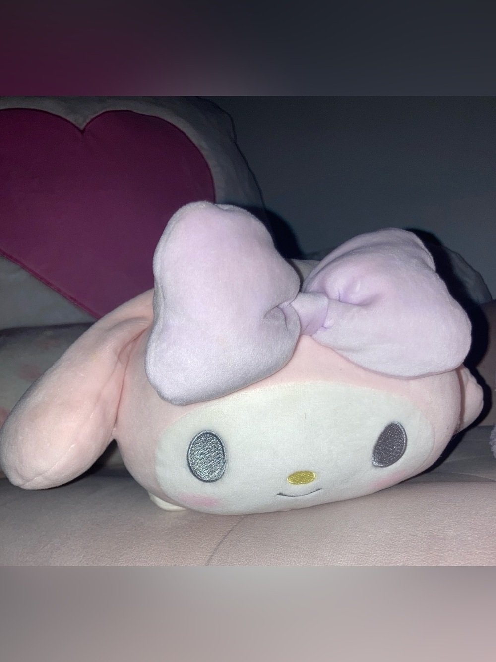 Sanrio My Melody Pastel Pink Plush Pillow with Bow